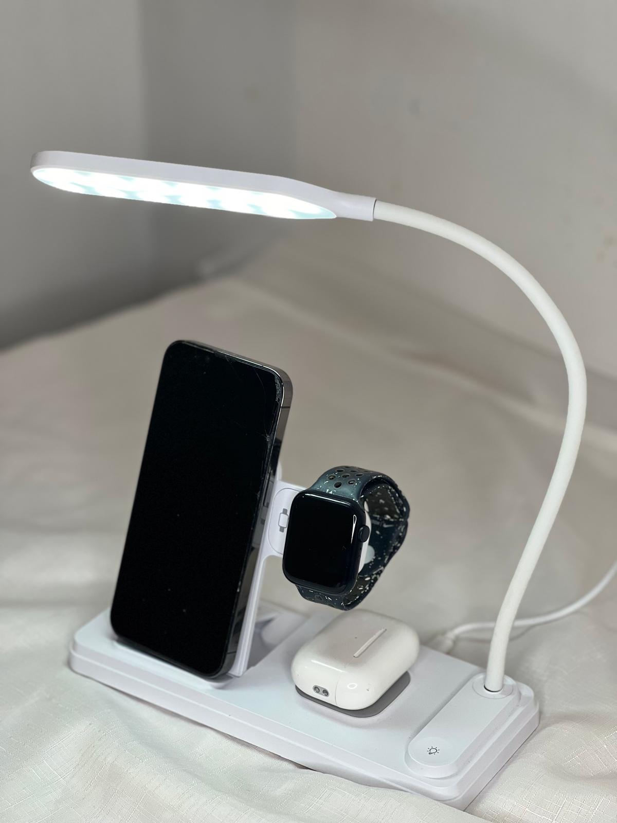 4in1 Wireless Fast Charging Station with Table Lamp