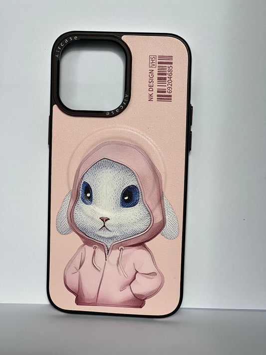 Magnetic Wireless Case, iPhone 14 Pro Max – Pink Bunny